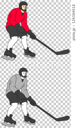 Ice hockey player illustration set 126384018