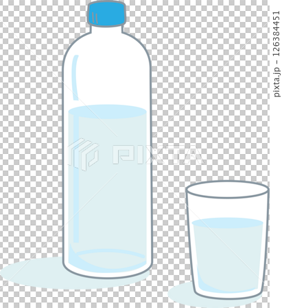 塑膠瓶和一杯水的插圖 126384451