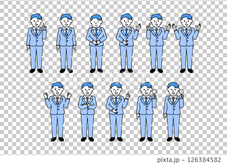 一個穿西裝的男人的插圖集 126384582