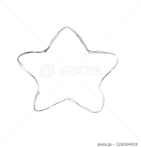 Sketch Star Hand Drawn Black and White Illustration 126384919