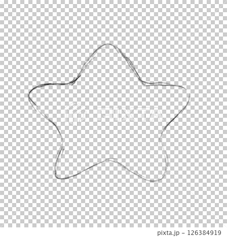 Sketch Star Hand Drawn Black and White Illustration 126384919