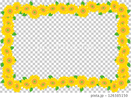 Background material <Flower/Sunflower frame> 126385150