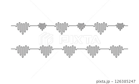 Heart pulse pattern frequency sound wave element 126385247