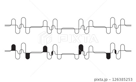 Edge borders geometric repeat wave pattern for decoration Edge borders geometric repeat wave pattern for decoration 126385253