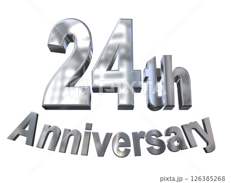 3DCG文字「24th Anniversary/24周年マークキラキラ」 126385268