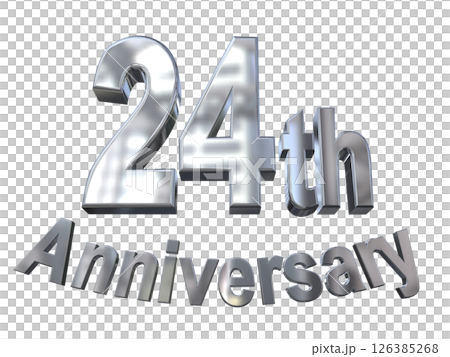 3DCG文字「24th Anniversary/24周年マークキラキラ」 126385268