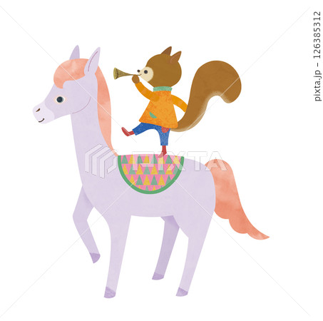 馬とリス 126385312