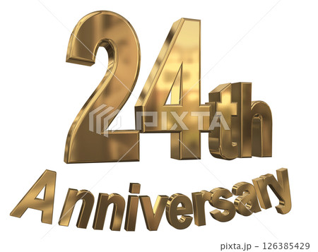 3DCG文字「24th Anniversary/24周年マークキラキラ」 126385429