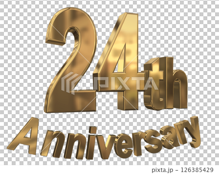 3DCG文字「24th Anniversary/24周年マークキラキラ」 126385429