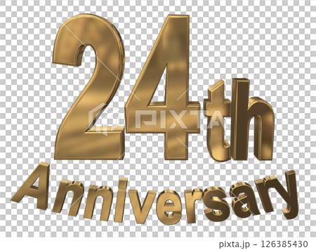 3DCG text "24th Anniversary/24th Anniversary Mark Sparkle" 126385430