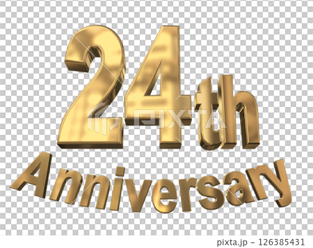 3DCG text "24th Anniversary/24th Anniversary Mark Sparkle" 126385431
