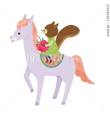 馬とリス 126385437