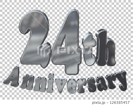 3DCG文字“24週年/24週年紀念馬克·斯帕克” 126385457
