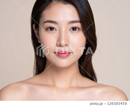 若い女性　ビューティー　ポートレート 126385459