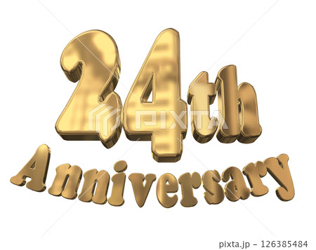 3DCG文字「24th Anniversary/24周年マークキラキラ」 126385484