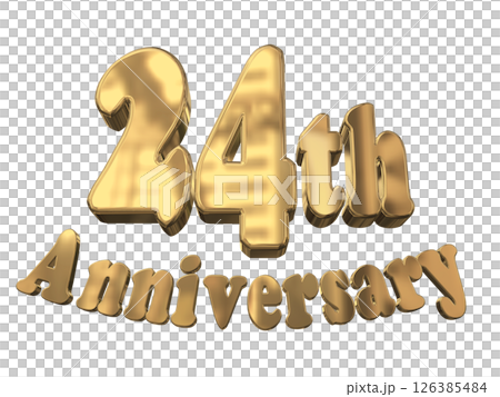 3DCG文字「24th Anniversary/24周年マークキラキラ」 126385484