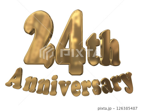 3DCG文字「24th Anniversary/24周年マークキラキラ」 126385487