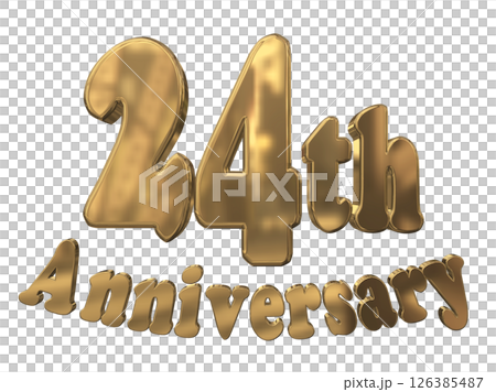 3DCG文字「24th Anniversary/24周年マークキラキラ」 126385487