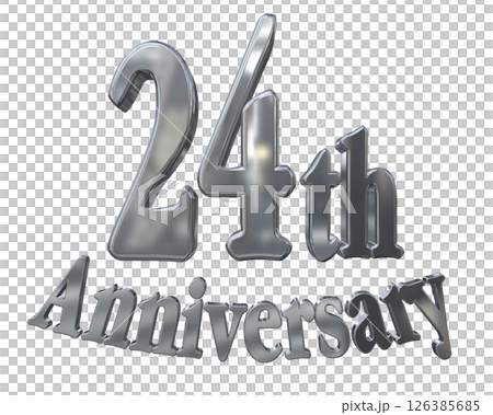 3DCG文字“24週年/24週年紀念馬克·斯帕克” 126385685