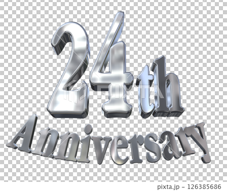 3DCG text "24th Anniversary/24th Anniversary Mark Sparkle" 126385686