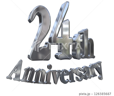 3DCG文字「24th Anniversary/24周年マークキラキラ」 126385687
