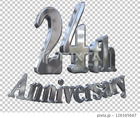 3DCG文字「24th Anniversary/24周年マークキラキラ」 126385687