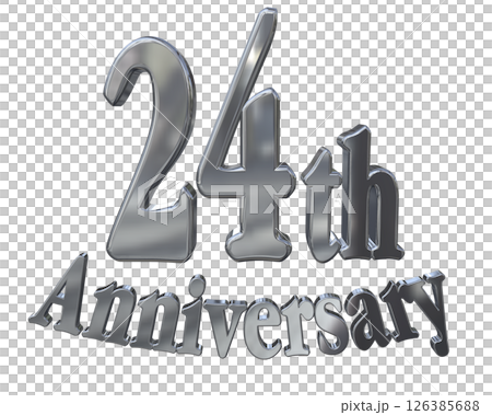 3DCG text "24th Anniversary/24th Anniversary Mark Sparkle" 126385688