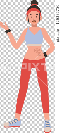 fit woman providing expert workout guidance and fitness coaching 126385756