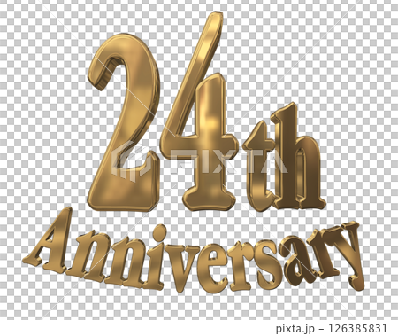 3DCG文字“24週年/24週年紀念馬克·斯帕克” 126385831