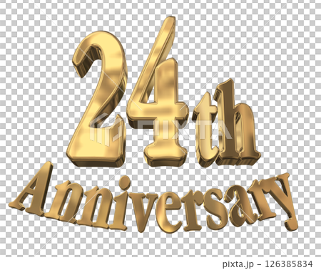 3DCG文字「24th Anniversary/24周年マークキラキラ」 126385834