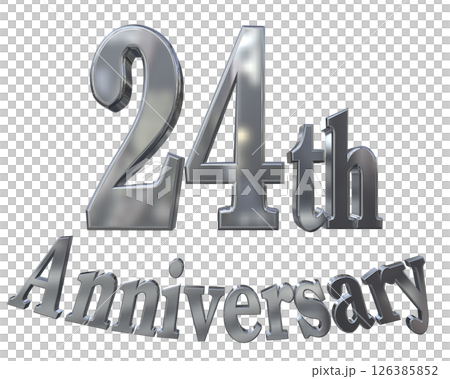 3DCG文字“24週年/24週年紀念馬克·斯帕克” 3DCG文字“24週年/24週年紀念馬克·斯帕克” 126385852