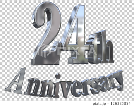 3DCG文字「24th Anniversary/24周年マークキラキラ」 126385854