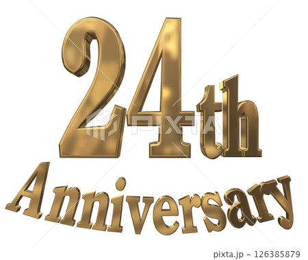 3DCG文字「24th Anniversary/24周年マークキラキラ」 126385879