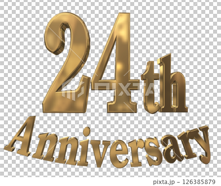 3DCG文字“24週年/24週年紀念馬克·斯帕克” 3DCG文字“24週年/24週年紀念馬克·斯帕克” 126385879