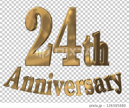 3DCG文字“24週年/24週年紀念馬克·斯帕克” 3DCG文字“24週年/24週年紀念馬克·斯帕克” 126385880