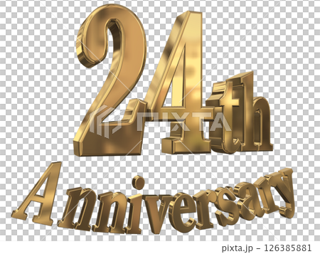 3DCG文字“24週年/24週年紀念馬克·斯帕克” 126385881