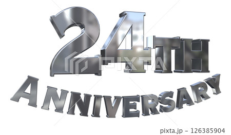 3DCG文字「24th Anniversary/24周年マークキラキラ」 126385904