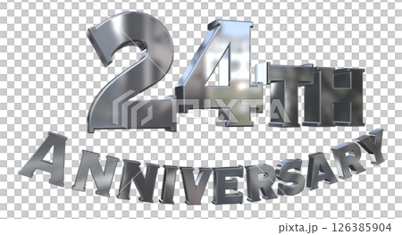 3DCG文字「24th Anniversary/24周年マークキラキラ」 126385904