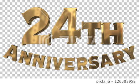 3DCG文字“24週年/24週年紀念馬克·斯帕克” 126385958