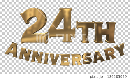 3DCG文字“24週年/24週年紀念馬克·斯帕克” 126385959