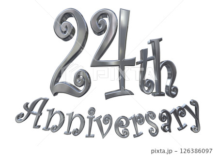 3DCG文字「24th Anniversary/24周年マークキラキラ」 126386097