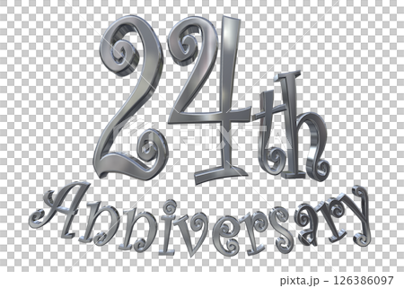 3DCG文字「24th Anniversary/24周年マークキラキラ」 126386097