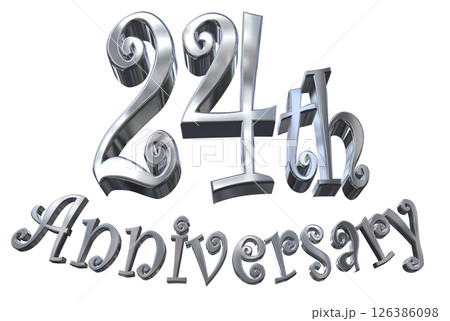 3DCG文字「24th Anniversary/24周年マークキラキラ」 126386098
