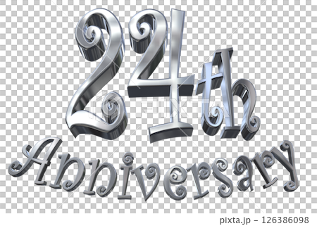 3DCG文字「24th Anniversary/24周年マークキラキラ」 126386098
