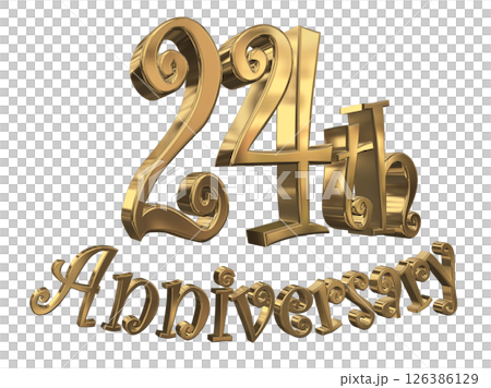 3DCG文字“24週年/24週年紀念馬克·斯帕克” 126386129