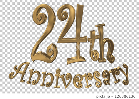 3DCG文字“24週年/24週年紀念馬克·斯帕克” 126386130