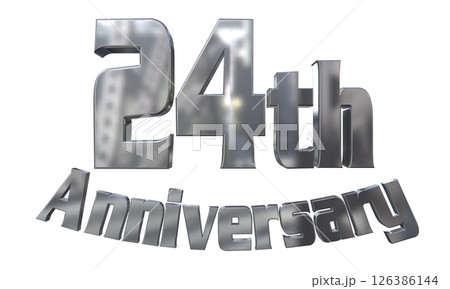 3DCG文字「24th Anniversary/24周年マークキラキラ」 126386144