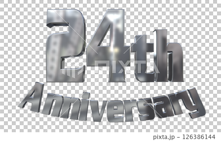 3DCG文字「24th Anniversary/24周年マークキラキラ」 126386144