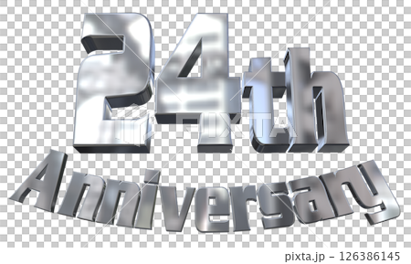 3DCG text "24th Anniversary/24th Anniversary Mark Sparkle" 126386145