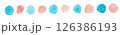カラフルな丸のライン（水色とピンク） 126386193